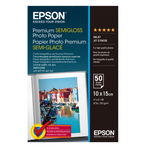 EPSON C13S041765 CARTA FOTOGRAFICA SEMILUCIDA PREMIUM 10X15